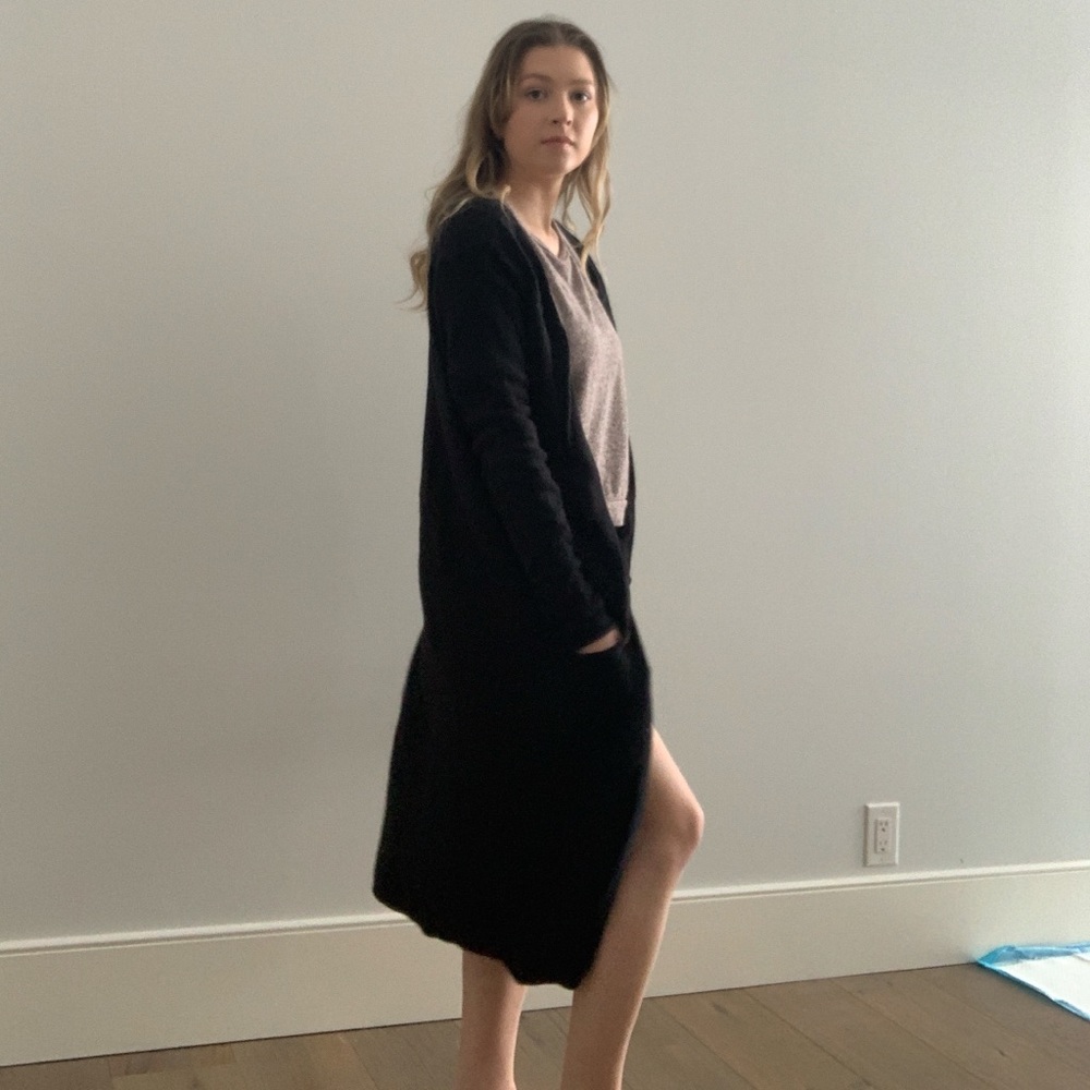 Long black cardigan